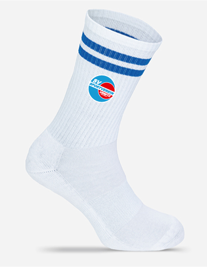 Socken WEISS Kontrast BLAU